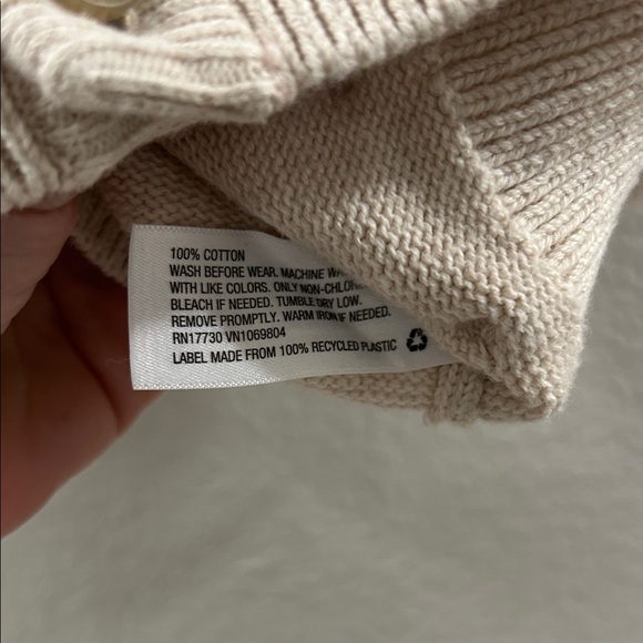 Cream Button-Up Pom Pom Kids Cardigan - Picture 3 of 4